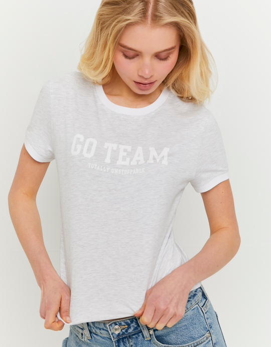TALLY WEiJL, Grey Printed T-Shirt for Women