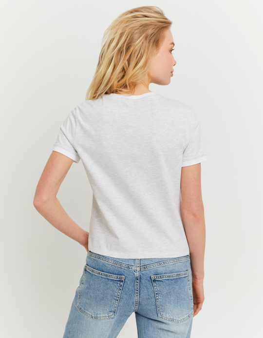TALLY WEiJL, Grey Printed T-Shirt for Women