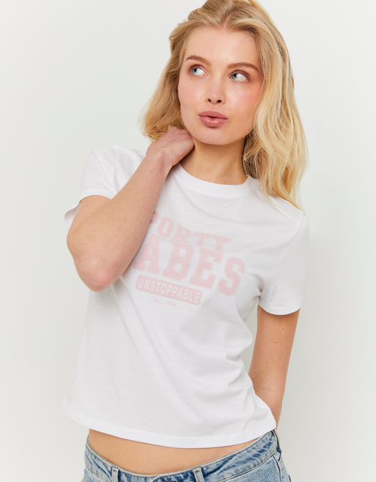 TALLY WEiJL, White Printed T-Shirt for Women