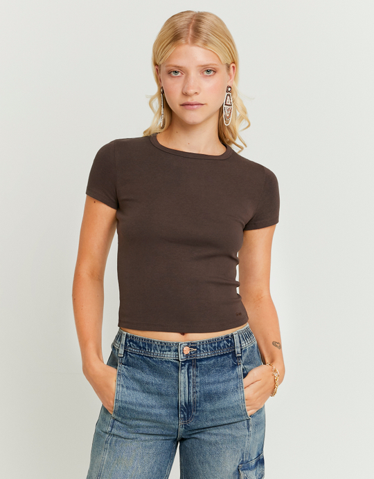 TALLY WEiJL, Basic braunes T-Shirt for Women
