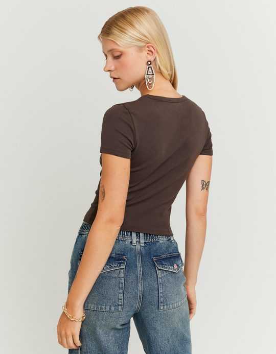 TALLY WEiJL, T-Shirt Marrone basica for Women