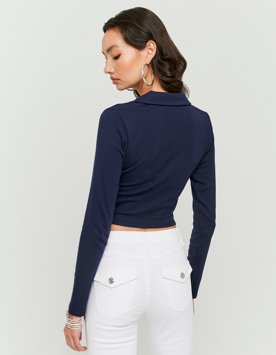 TALLY WEiJL, T-shirt Bleu Basique à Manches Longues for Women
