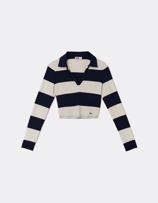 TALLY WEiJL, Striped Blue T-Shirt With Long Sleeves for Women