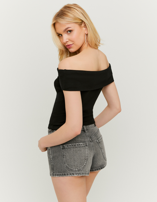 TALLY WEiJL, T-shirt con scollo a barca nera for Women