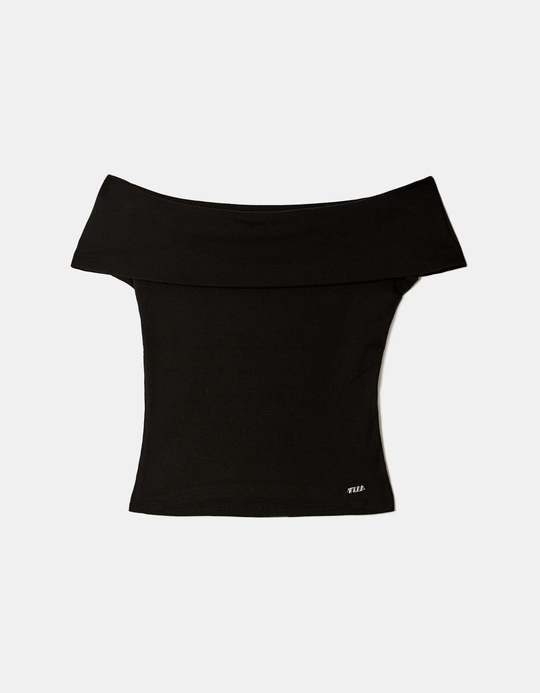 TALLY WEiJL, T-shirt con scollo a barca nera for Women