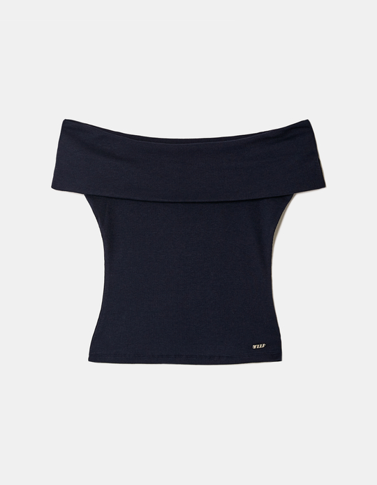 TALLY WEiJL, T-shirt Col Bateau Bleu for Women