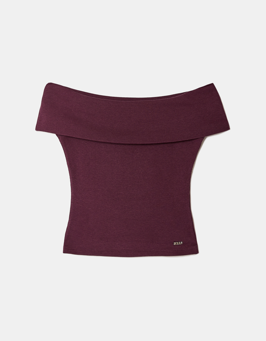 TALLY WEiJL, T-shirt con scollo a barca viola for Women