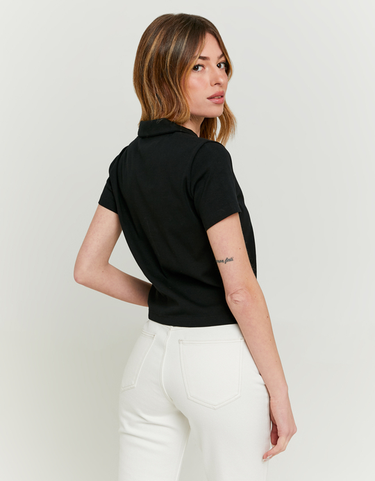TALLY WEiJL, Schwarzes Basic-Polo-T-Shirt for Women