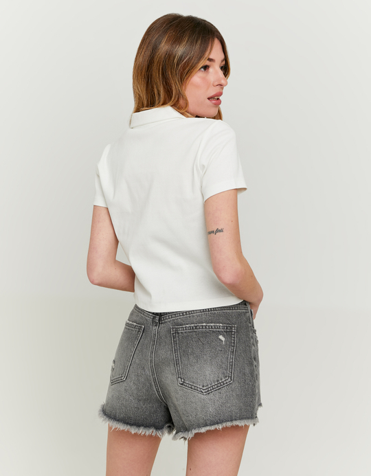 TALLY WEiJL, Weißes Basic-Polo-T-Shirt for Women