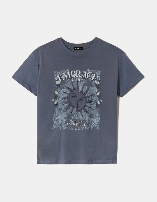 TALLY WEiJL, Blaues bedrucktes T-Shirt for Women