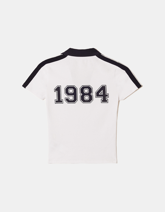TALLY WEiJL, Weisses Print T-Shirt mit Polo-Kragen for Women