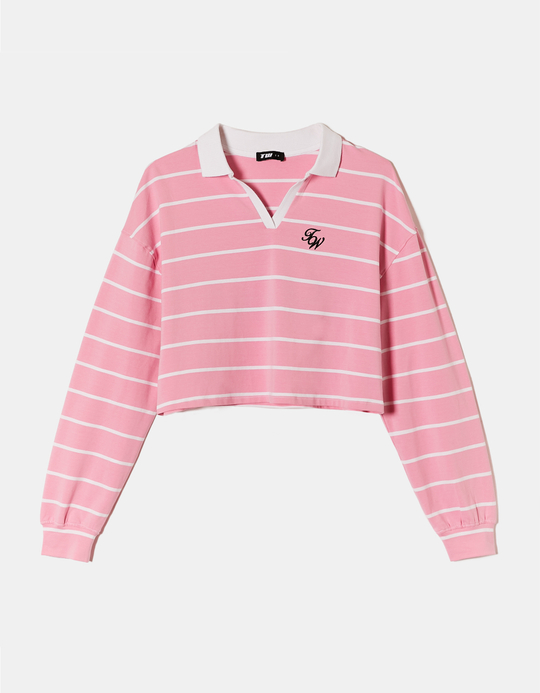 TALLY WEiJL, Gestreiftes Print T-Shirt mit Polo-Kragen for Women