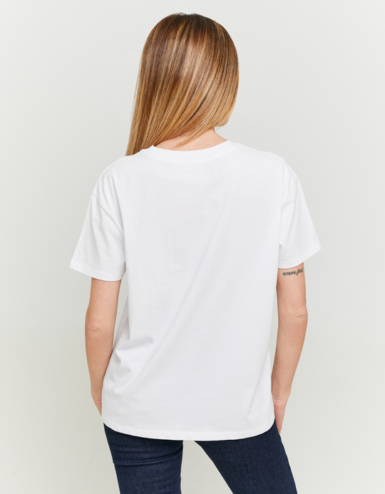 TALLY WEiJL, White Printed Oversize T-shirt for Women
