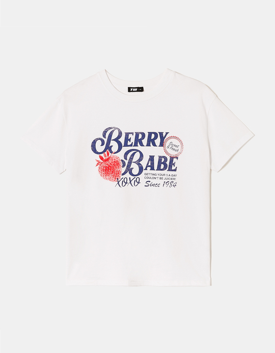 TALLY WEiJL, White Printed Oversize T-shirt for Women