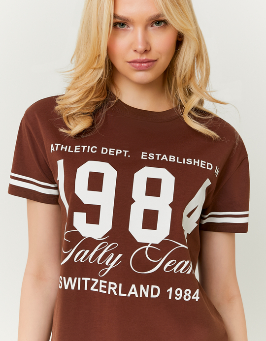 TALLY WEiJL, Brown Printed T-Shirt for Women