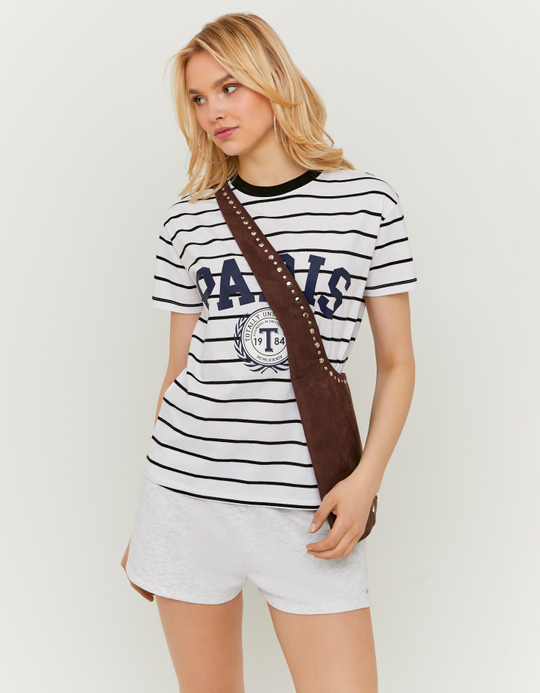 TALLY WEiJL, White Striped T-Shirt for Women