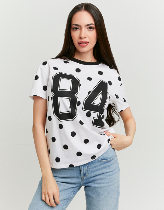 TALLY WEiJL, White Printed T-Shirt for Women