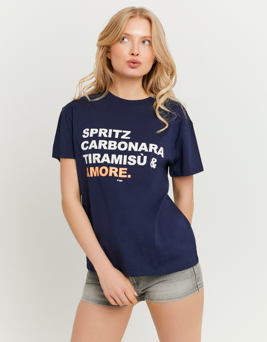 TALLY WEiJL, T-shirt blu con stampa for Women