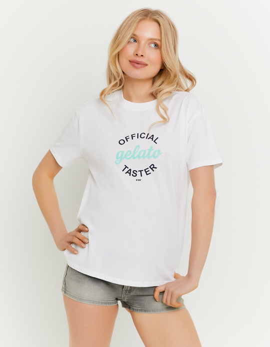 TALLY WEiJL, T-shirt bianca con stampa for Women