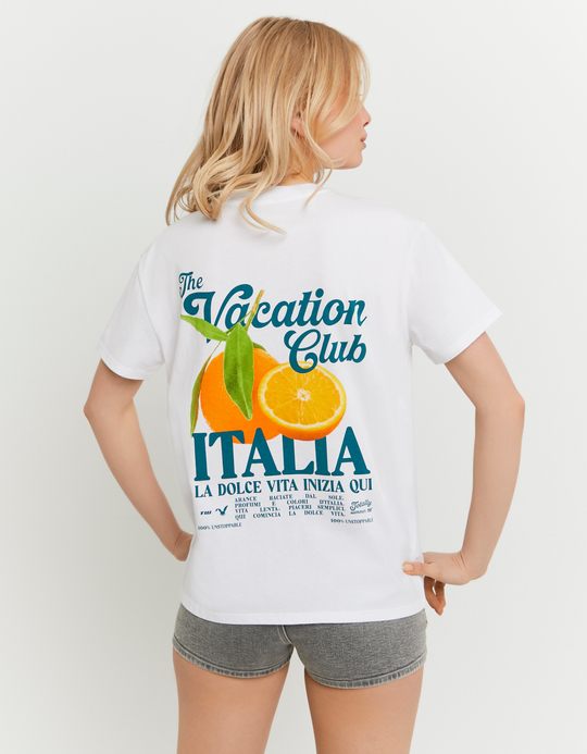 TALLY WEiJL, White Printed T-Shirt for Women