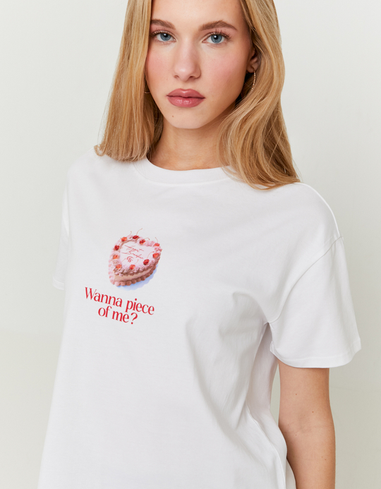 TALLY WEiJL, Weisses bedrucktes T-Shirt for Women