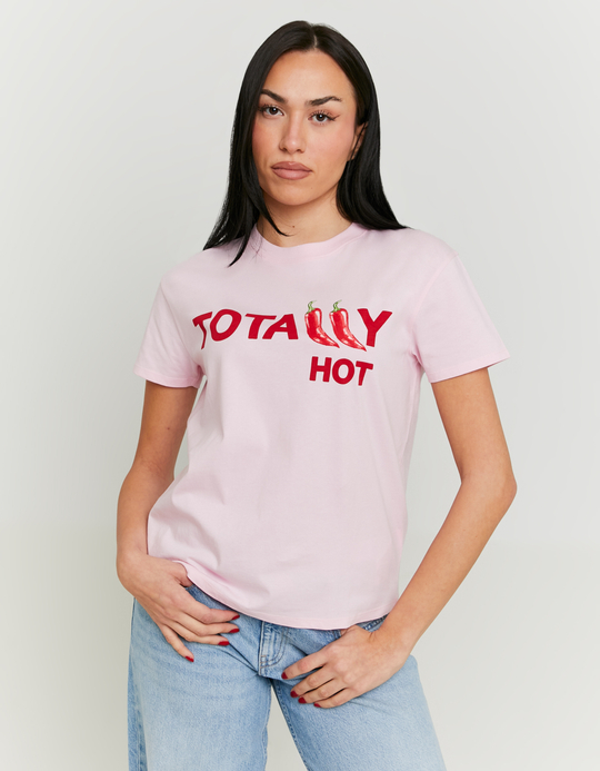 TALLY WEiJL, Rosa Oversize-T-Shirt mit Print for Women