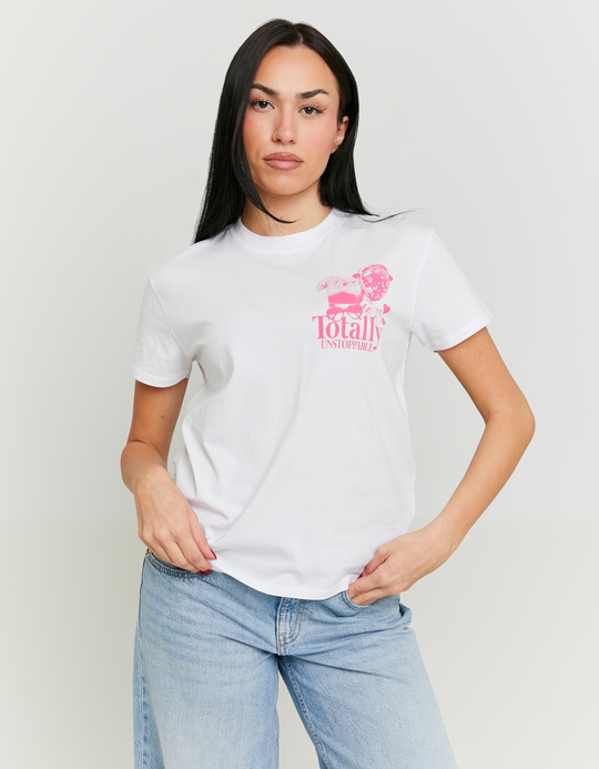 TALLY WEiJL, T-shirt Oversize Λευκό με στάμπα for Women
