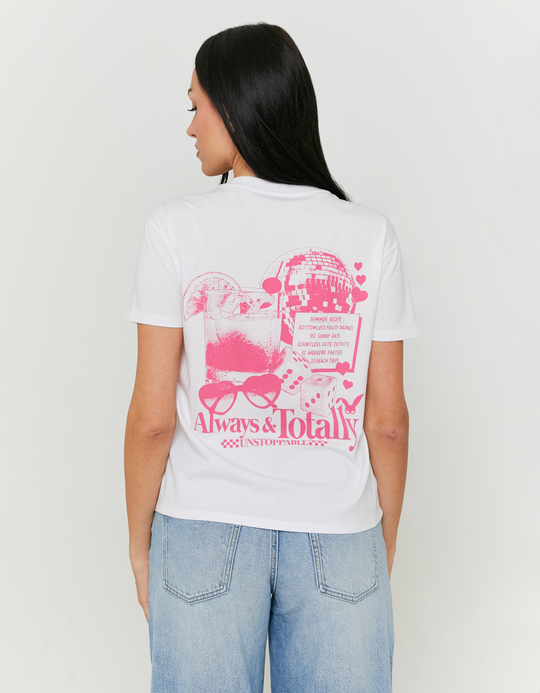 TALLY WEiJL, T-shirt Oversize Λευκό με στάμπα for Women