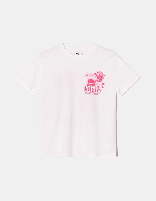 TALLY WEiJL, T-shirt Oversize Λευκό με στάμπα for Women
