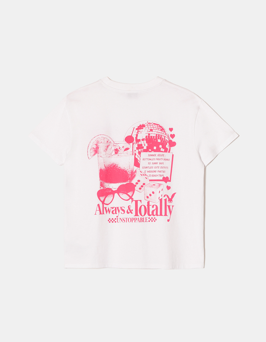 TALLY WEiJL, T-shirt Oversize Λευκό με στάμπα for Women