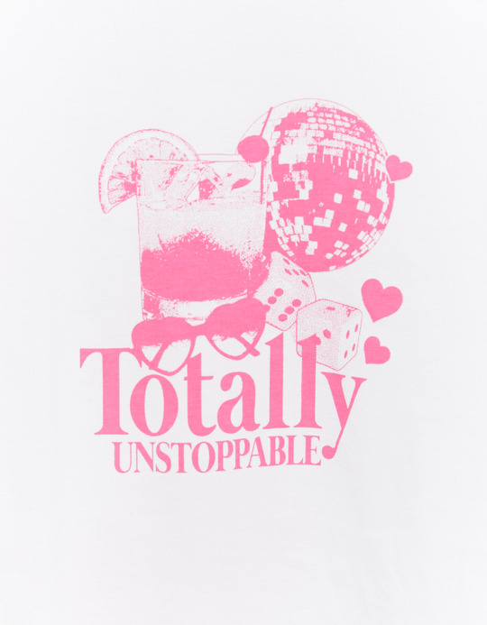 TALLY WEiJL, T-shirt Oversize Λευκό με στάμπα for Women