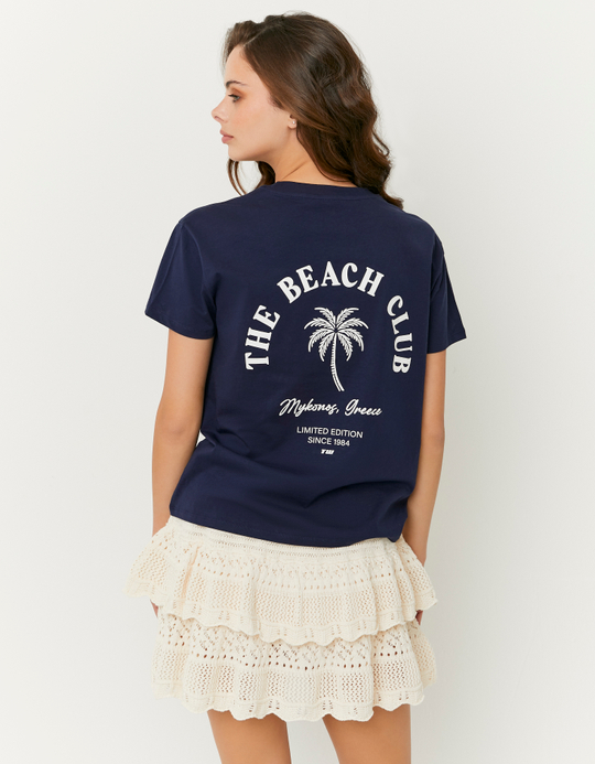 TALLY WEiJL, Blaues bedrucktes Baumwoll-T-Shirt for Women