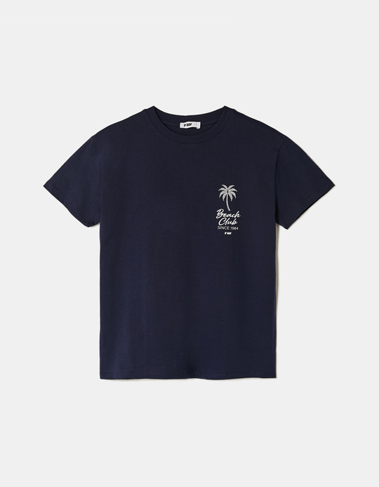 TALLY WEiJL, Blaues bedrucktes Baumwoll-T-Shirt for Women