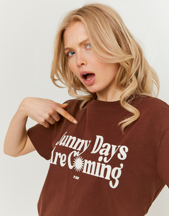 TALLY WEiJL, Brown Printed Cotton T-shirt for Women