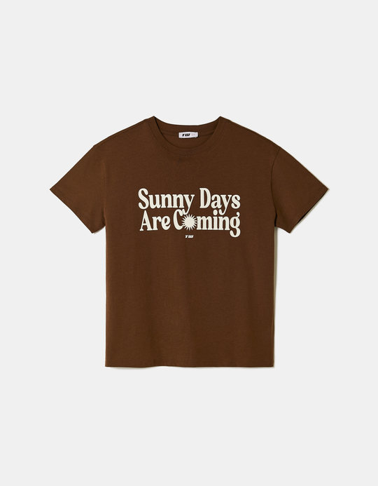 TALLY WEiJL, Brown Printed Cotton T-shirt for Women