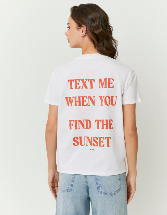TALLY WEiJL, White Printed Cotton T-shirt for Women