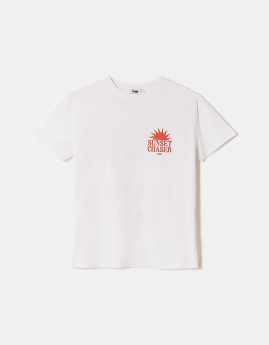 TALLY WEiJL, White Printed Cotton T-shirt for Women