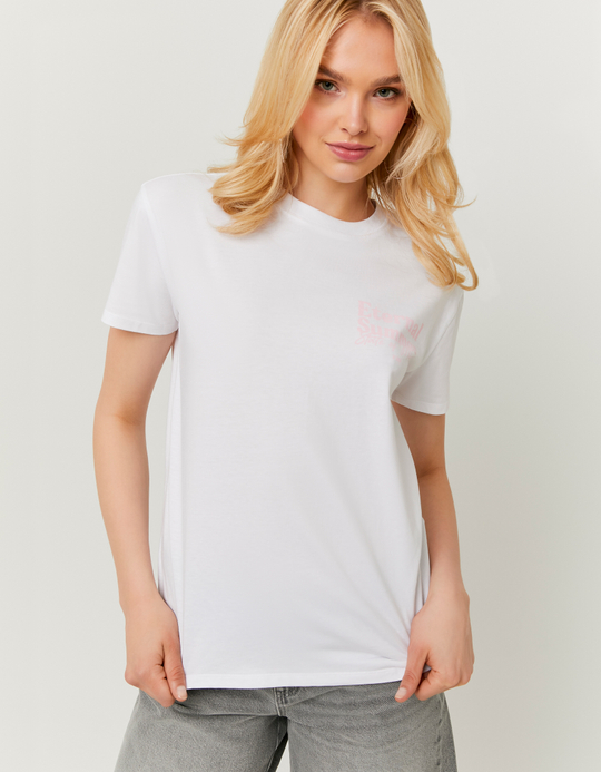 TALLY WEiJL, Weißes bedrucktes Baumwoll-T-Shirt for Women