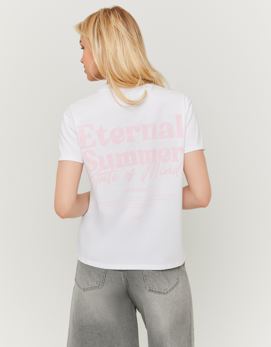 TALLY WEiJL, White Printed Cotton T-shirt for Women