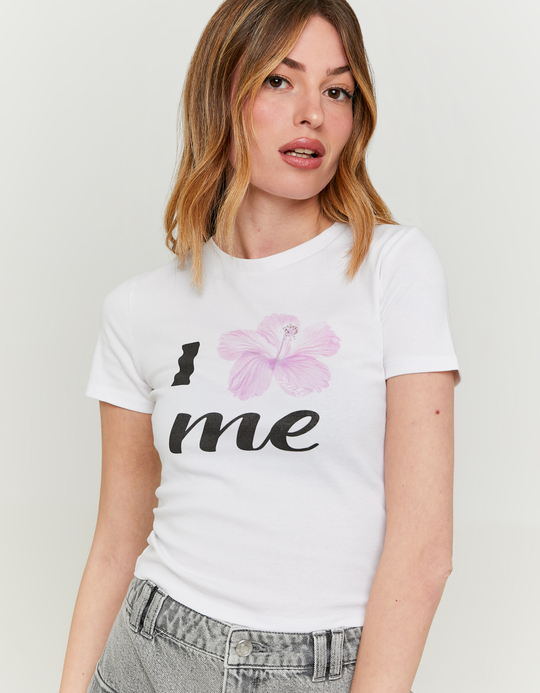 TALLY WEiJL, Weißes T-Shirt mit Print for Women