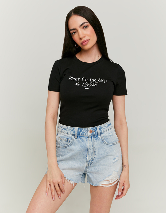 TALLY WEiJL, T-shirt Μαύρο με στάμπα for Women
