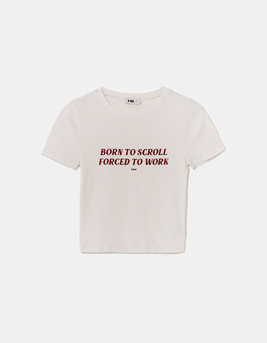 TALLY WEiJL, White Printed T-Shirt for Women
