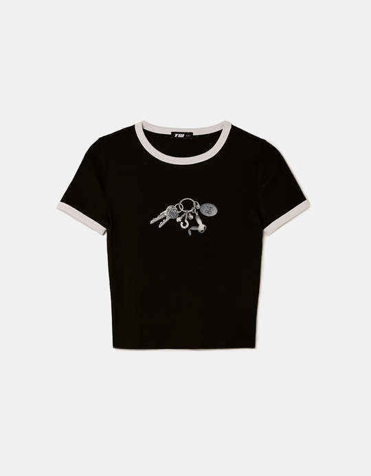 TALLY WEiJL, T-Shirt Μαύρο for Women