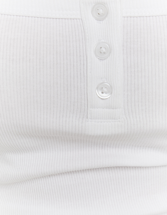 TALLY WEiJL, Weisses Basic T-Shirt mit Knöpfen for Women