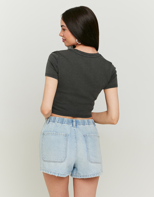 TALLY WEiJL, Dark Grey Knotted T-shirt for Women