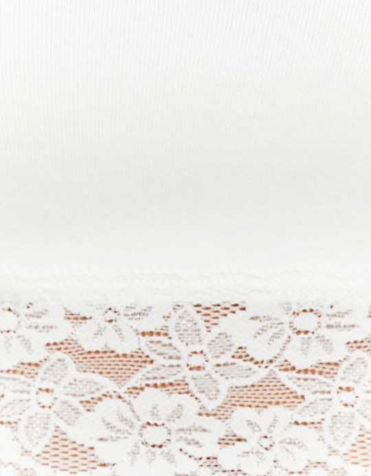 TALLY WEiJL, White T-Shirt with Lace Detail for Women
