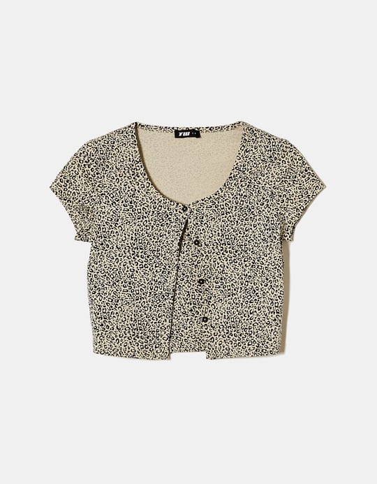 TALLY WEiJL, Leo Print Set Cardigan with Bralette for Women