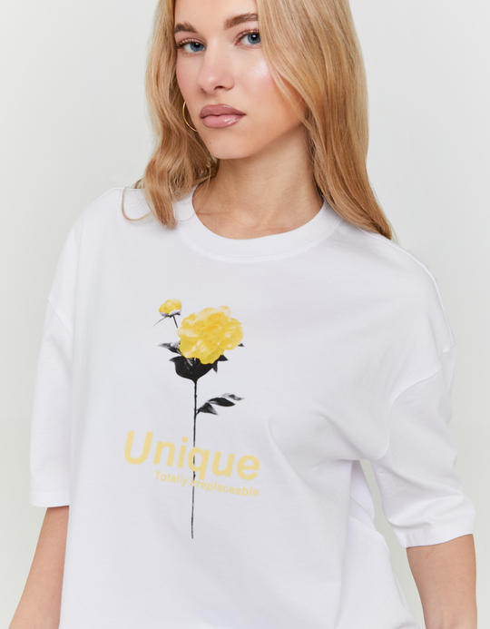 TALLY WEiJL, White Printed T-shirt for Women