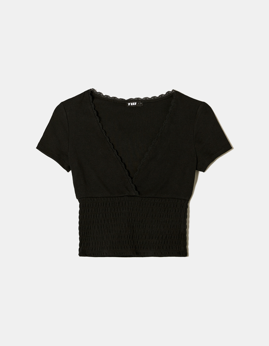 TALLY WEiJL, Top Noir avec Taille Froncée for Women
