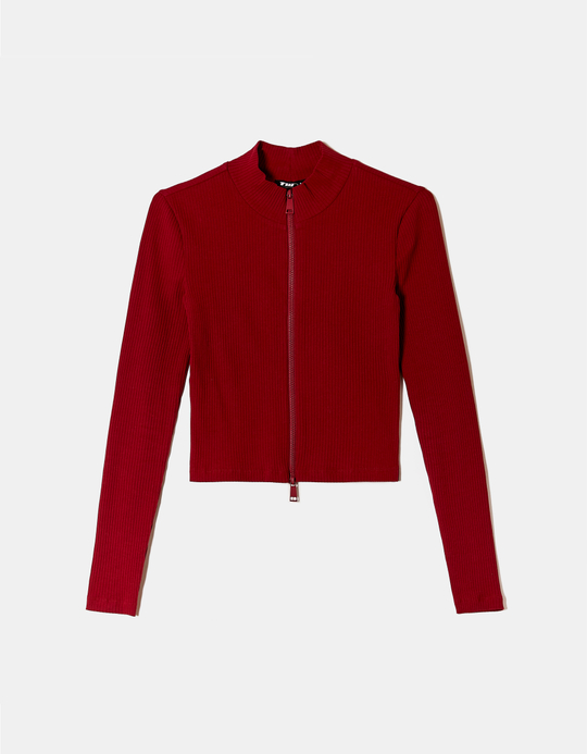 TALLY WEiJL, Cardigan Ajusté et Zippé Rouge for Women